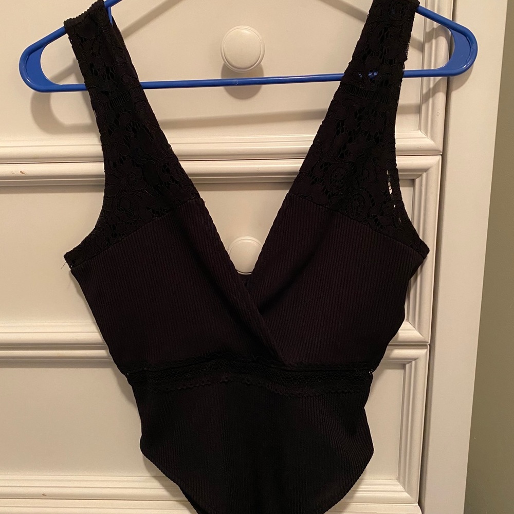 Topshop Black Lace Bodysuit